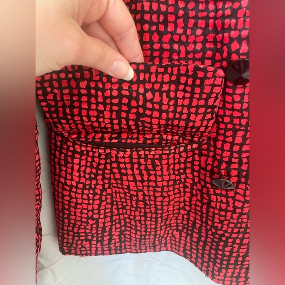 Vintage Nieman Marcus red and black 3 piece 100% silk skirt set | 4 - Picture 12 of 16